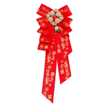 

Christmas Fashion New Red Bow Tie Christmas Brooch for Women Shirt Pins and Brooches Ribbon Bow Tie Brooch Pin Uniform Tie