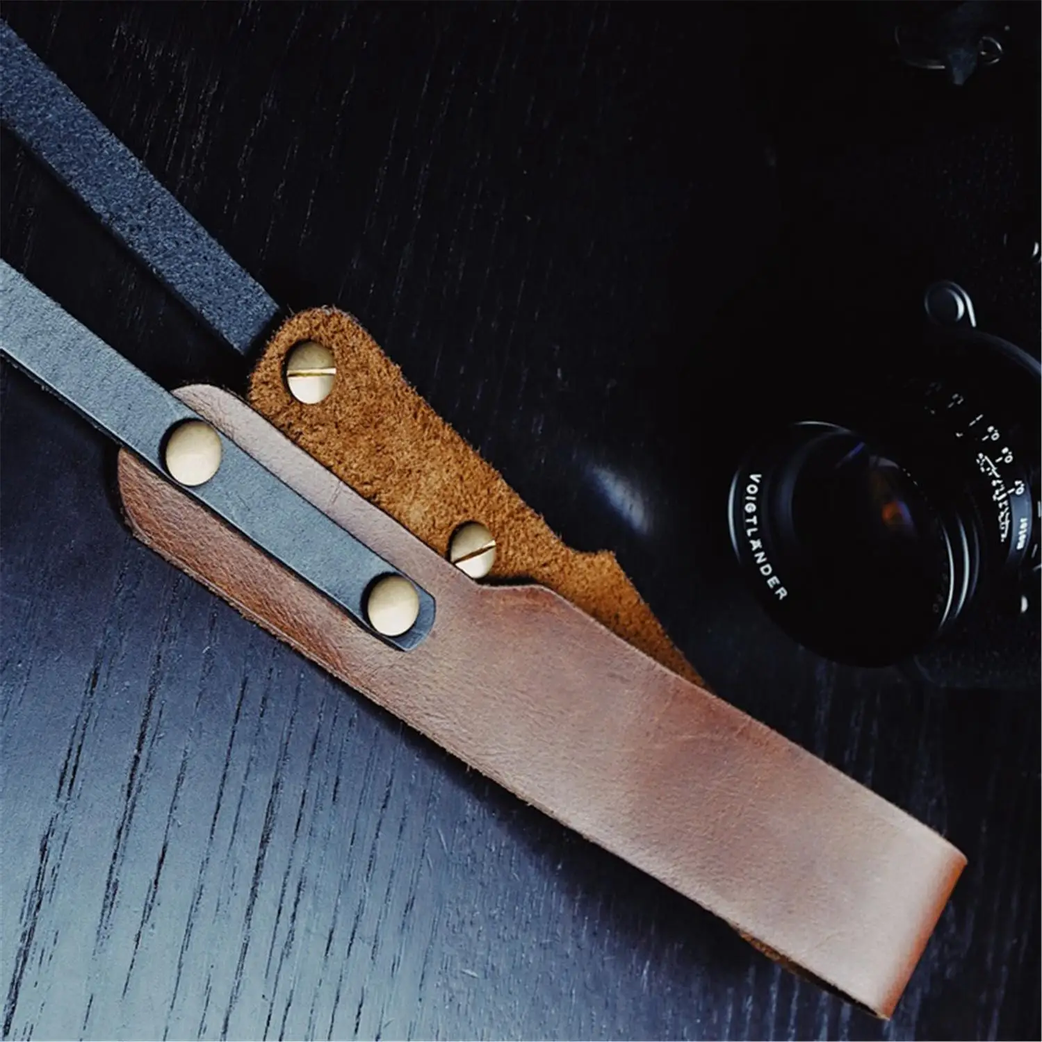 Ручной работы из натуральной кожи слинг Плечевой ремень коричневый для камеры Leica Fuji sony Canon Olympus