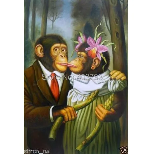 

Hot selling Handcraft Modern oil painting on canvas(No frame)Monkey portra 24x36