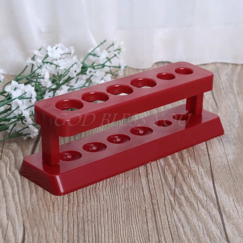 1PC Test Tube Holder 6 Hole Plastic Rack Red Stand Burette Stand Shelf Laboratory