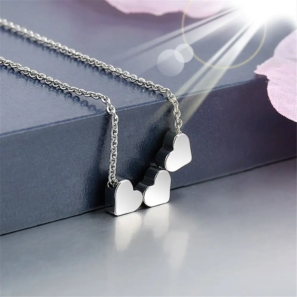 Beauty Charm женское ювелирное ожерелье чокер из нержавеющей стали три сердца кулон