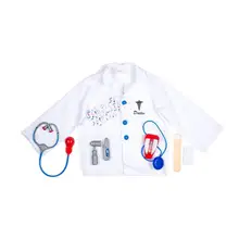 Детский костюм Доктора для ролевых игр, комплект одежды с лабораторным пальто, маска для лица, стетоскоп и 6 дополнительных медицинских инструментов