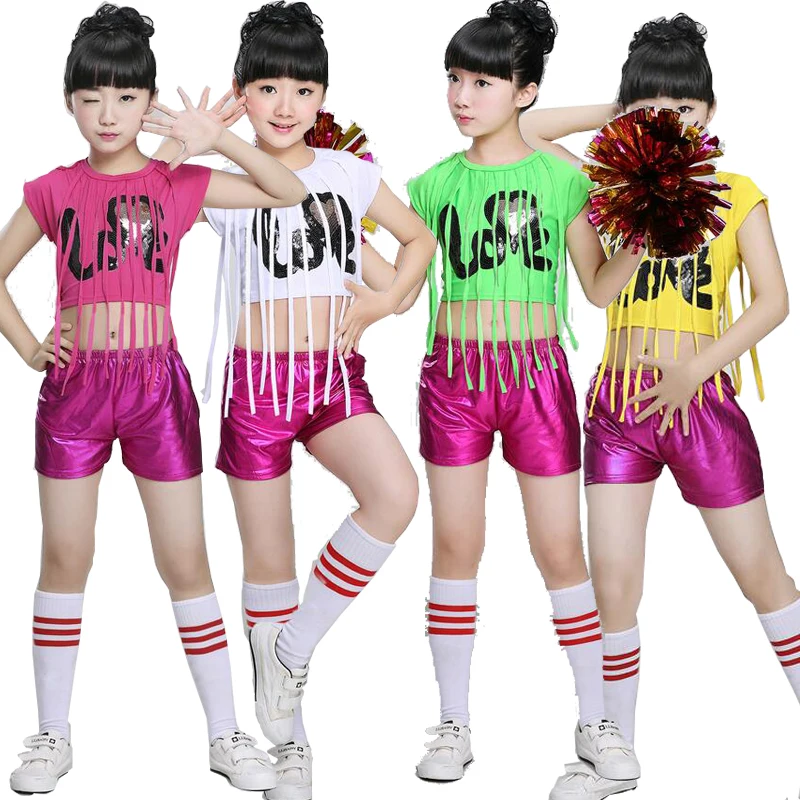 Girls Sequined Modern Jazz Hip Hop Dancewear dress Kid's Party Dance