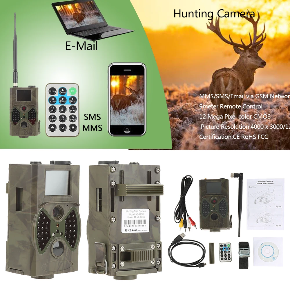

HC350G 3G Trail Hunting Camera Hunter Wild Game 60 Degrees Night Vision Trap Infrared Forest Camcorder Animal Camera Gsm Mms
