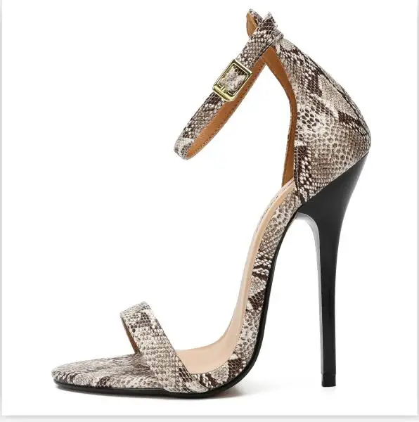 HSM zapatos mujer; женские босоножки на шпильке для трансвеститов; женские свадебные туфли на высоком тонком каблуке 14 см; туфли-лодочки с леопардовым принтом и ремешком на щиколотке - Цвет: Красный