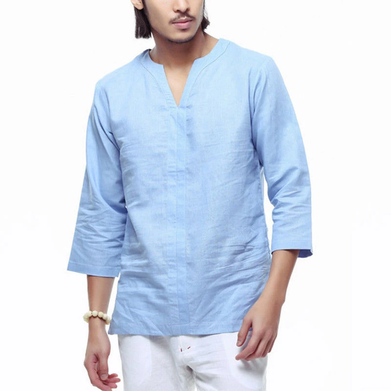 pullover linen shirt mens