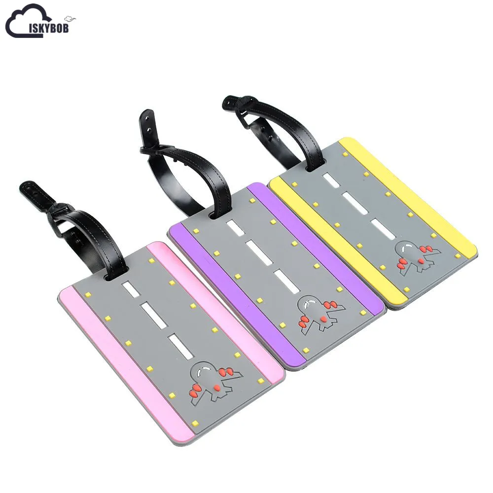 

ISKYBOB Suitcase Luggage Tags Bag Accessories Tag Valises Travel Cute cartoon Silicone Gel Accessories