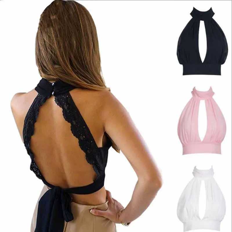 

new arrival sexy halter top women bustier crop chiffon wrapped chest