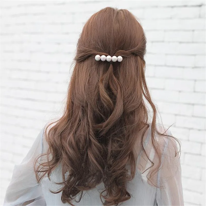 

1Pcs Solid Pearl Hairpins Metal Hair Clips Hair Ornaments Headdress for Women Fashion Hair Barrette Styling Accessories Headwear