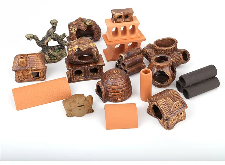

Tank pots to avoid nests shaped three lakes stone cave breeding pot shrimp house shrimp nest fish tank landscaping