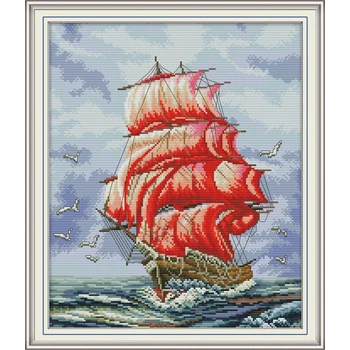 

Everything Is Going Smoothly 14 Chinese Cross Stitch Kits Ecological Cotton Printed 14 11CT DIY Gift Wedding Decoration For Home