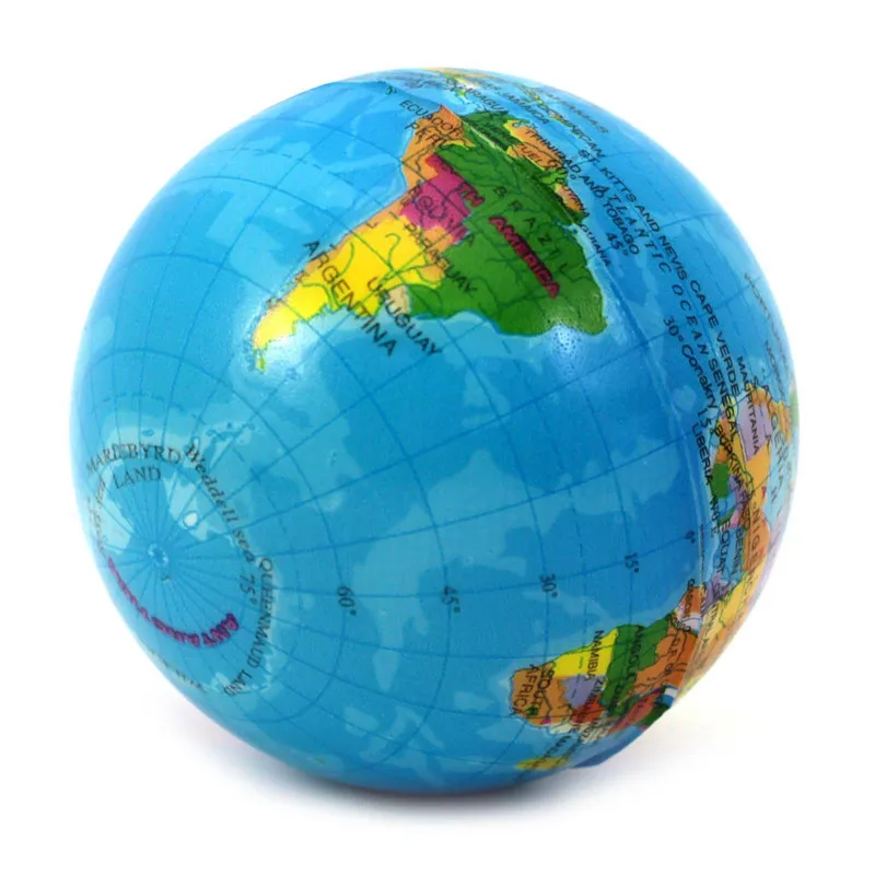 1x Colorful World Map Geography Globe Interesting Tool Pressure Relief Foam Ball World Map Educationa Toy Balls Aliexpress