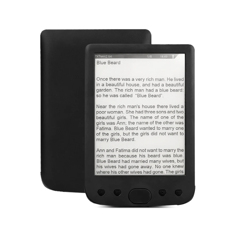 6 дюймов электронная книга ридер E-Ink экран 800*600 без бликов с usb-кабелем PU крышка 8 Гб памяти E-Reader Поддержка 32 Гб TF карта - Цвет: Black