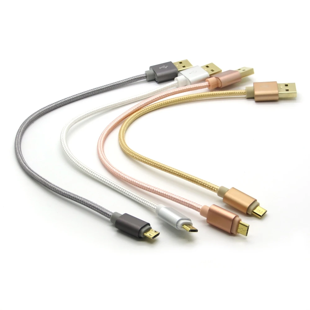 25 см 1 м нейлоновая линия металлический штекер Micro USB кабель для Samsung Sony HTC| |