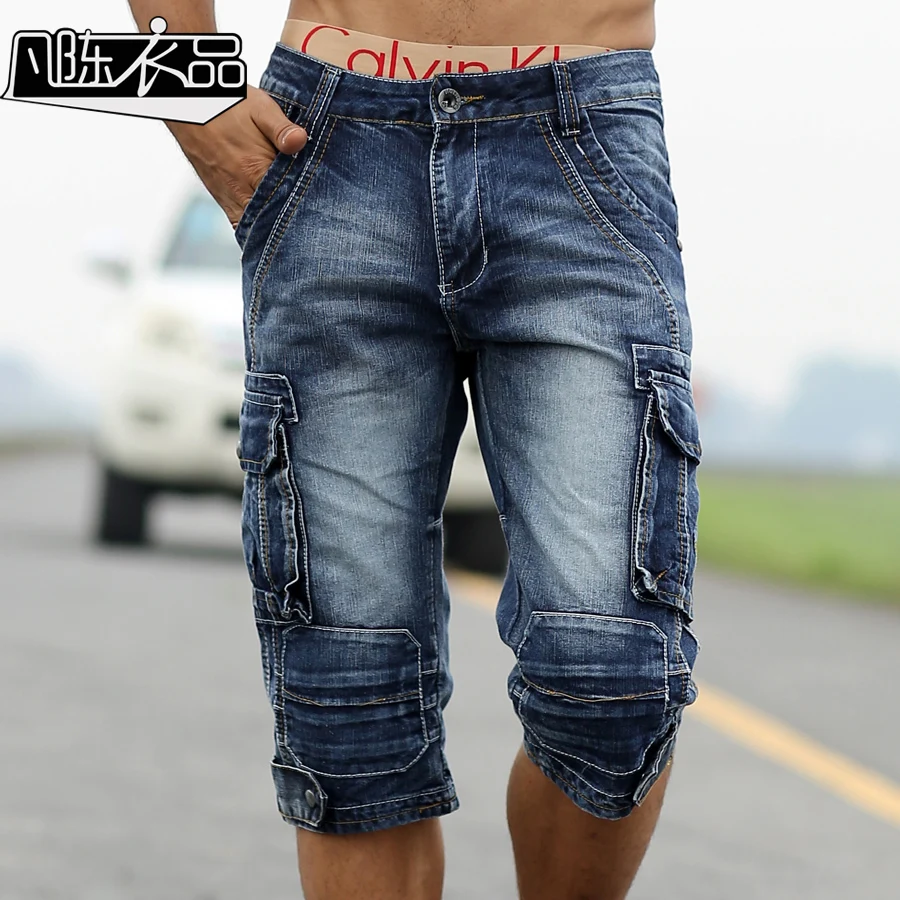 ladies denim cargo shorts