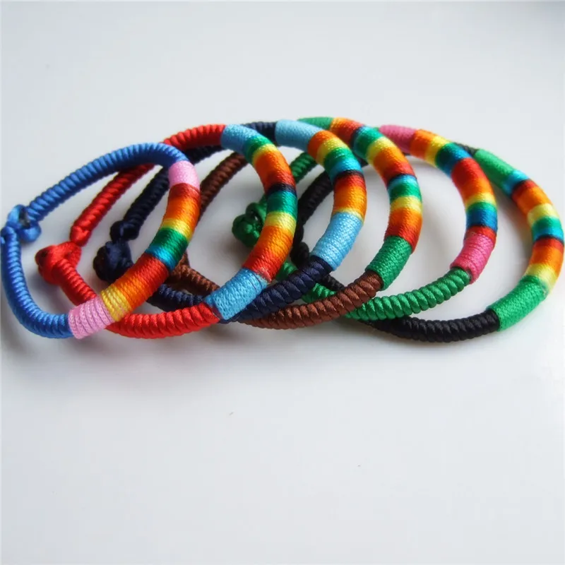 

6pcs/lot Gay Colors Rasta Silk Cord Twine FriendShip Bracelet Jewelry Gifts