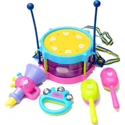 5 шт. для маленьких мальчиков девушка Drum Музыкальные инструменты Дети Группа Комплект Детская игрушка подарок Горячие