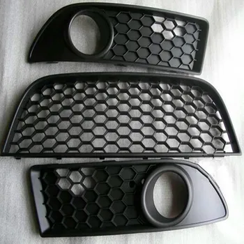 

ABS Material Car Front Lower Bumper Grille Fog Light Cover For Polo MK4 9N3 2005-2009 Facelift Car Grilles