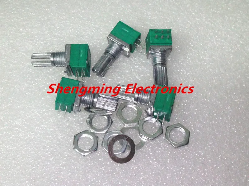 10pcs RK097G B5K Audio Amplifier Sealed Dual Potentiometer 15mm Shaft 6pins