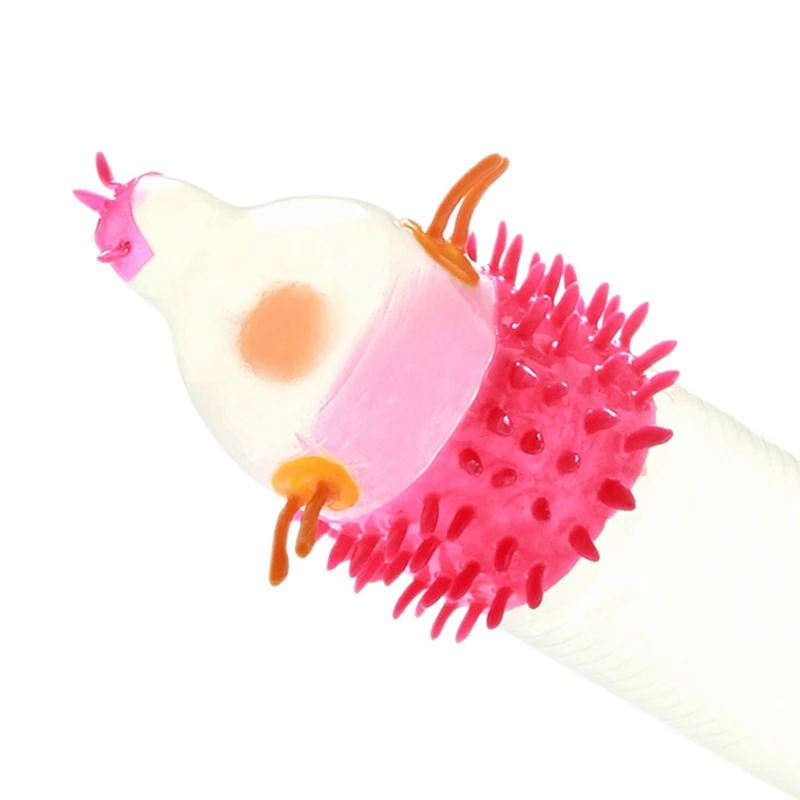 

New 1Pc Stimulate Vaginal Massage For Men Spikes Long Love Delay Natural Latex Rubber Toy Wholesale