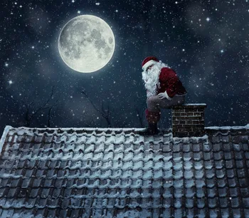 

Stock photo funny mean santa claus using chimney as a toilet Merry Christmas custom photo studio backdrops backgrounds 8x8FT