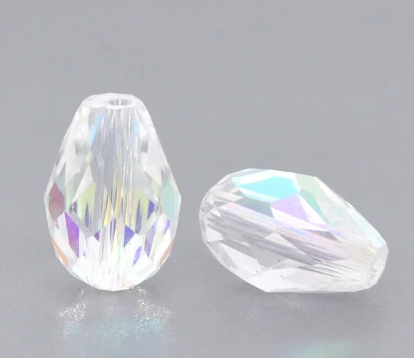 

DoreenBeads Clear AB Color Crystal Glass Faceted Teardrop Beads 5500 11x8mm, sold per packet of 50(B10449), yiwu
