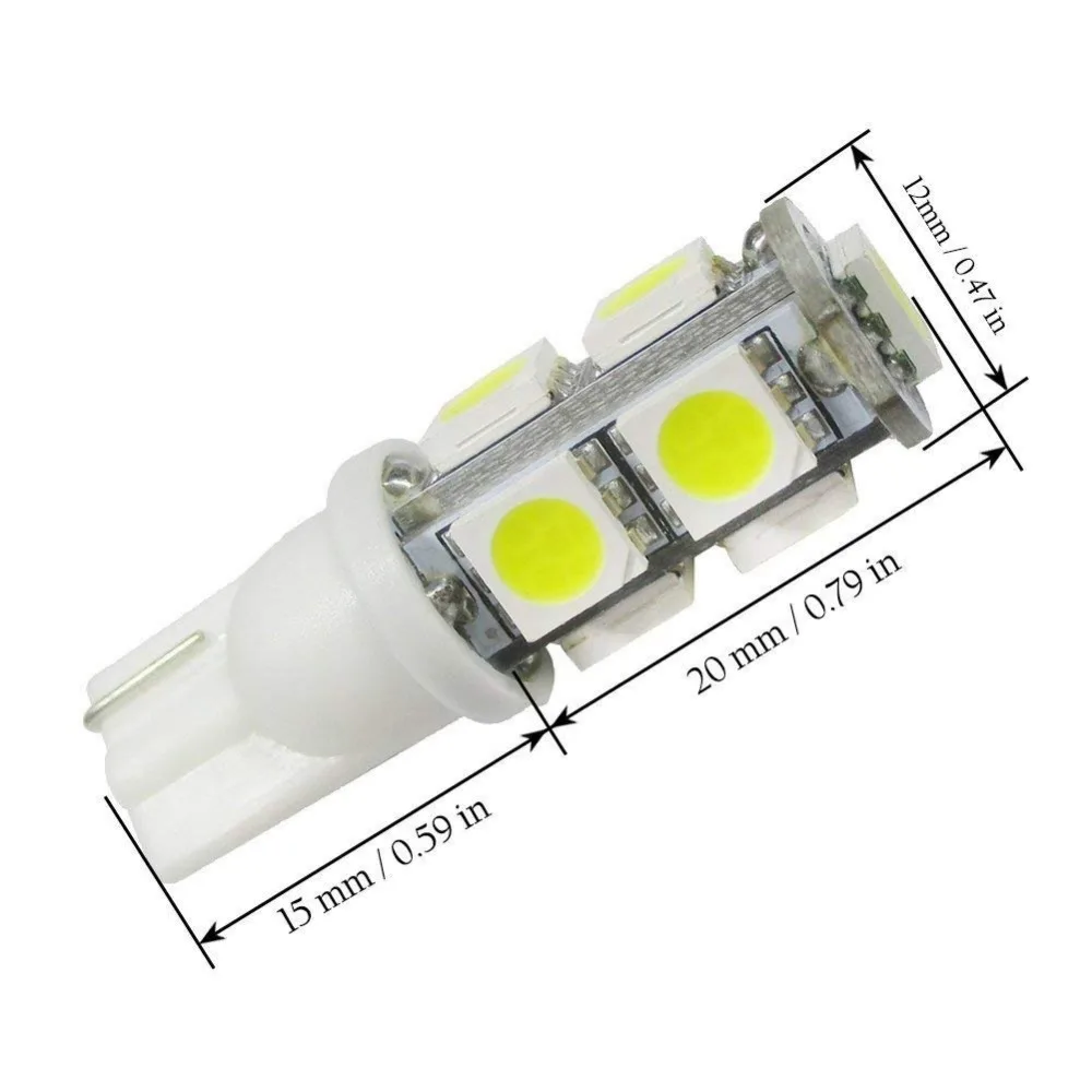 10 шт. светодиодсветодиодный светильник пы T10 9 SMD 5050 12 В светодиодный