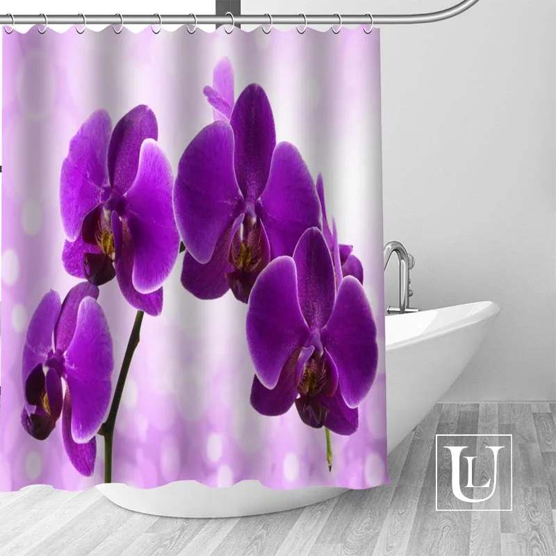 Новое поступление на заказ Орхидея цветок занавеска для душа полиэфирная ткань занавески с крючками для ванной комнаты плесени устойчивый декор для ванной комнаты - Цвет: Shower Curtain