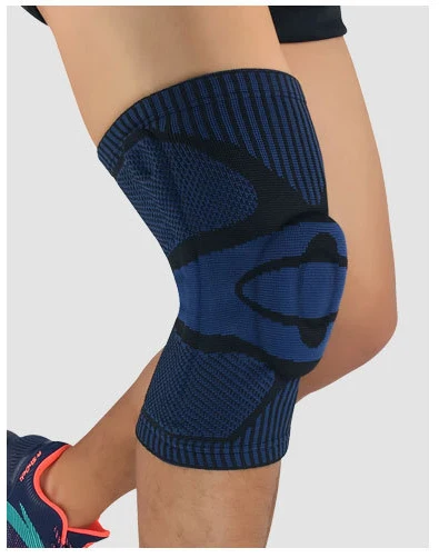 1 шт., наколенник, защитный бандаж, поддержка артрита, эластичный, для футбола, футбола, баскетбола, волейбола, мышц, компрессионный - Цвет: dark blue silicone