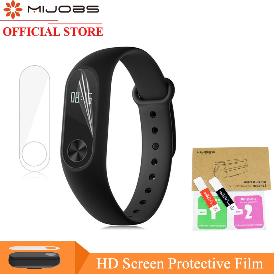 Mijobs 2pcs/pack for Xiaomi Mi Band 2 Strap Screen Protector Miband2 Mi band 2 HD Ultra Thin Anti-scratch Screen Protective Film asling ultra thin protective film for xiaomi mi 6x