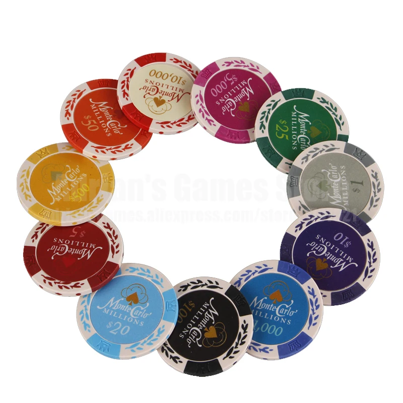 Monte Carlo Millions Poker Chips Monaco Casino Token Classic Wheat