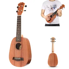 Zebra 21” Pineapple Style Mahogany Hawaii Ukulele Uke Electric 4 Strings Bass Guitar Guitarra For Musical Stringed Instruments