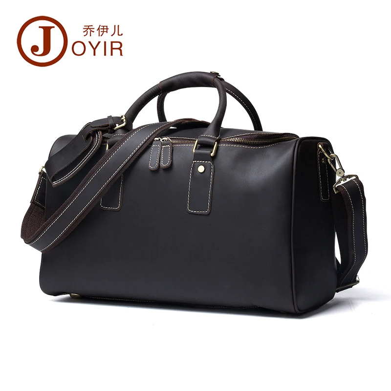 

JOYIR Men Crazy Horse Leather Large Capacity Designer Duffle Travel Luggage Bag New Male Suitcase Messenger Shoulder Tote Bag