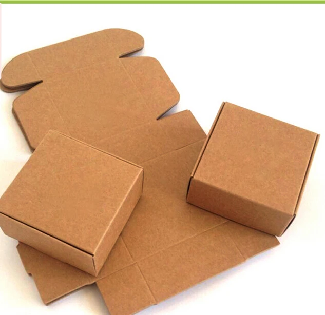50pcs Brown Kraft Paper Gift Box Packaging Cardboard Box small Natural 