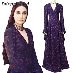 Игра престолов Melisandre Косплей Костюм Хэллоуин наряд красная женщина жрица платье Песнь Льда и Огня Melisandre платье