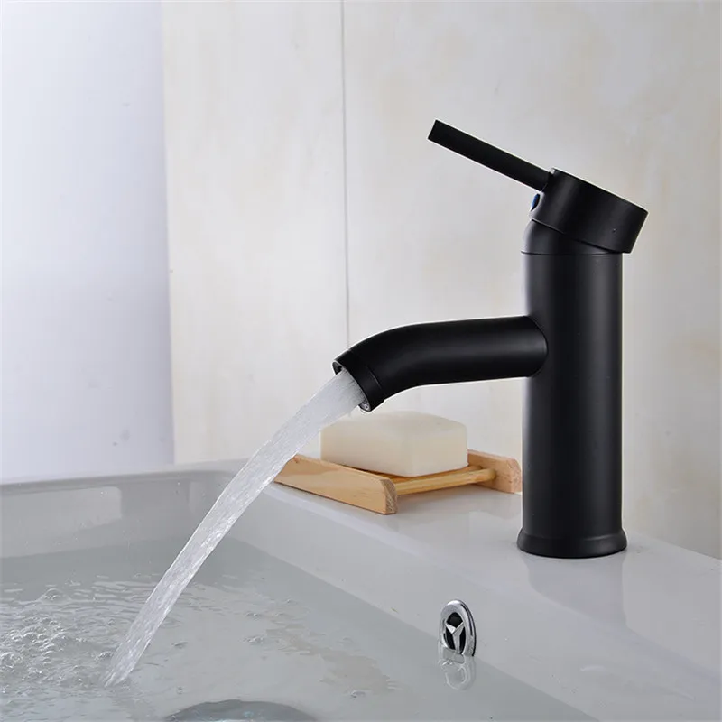 Prix QIHANG Torneira noir robinet de salle de bain inox mitigeur de lavabo Torneira Para Banheiro robinet salle de bain évier lavabo mitigeur