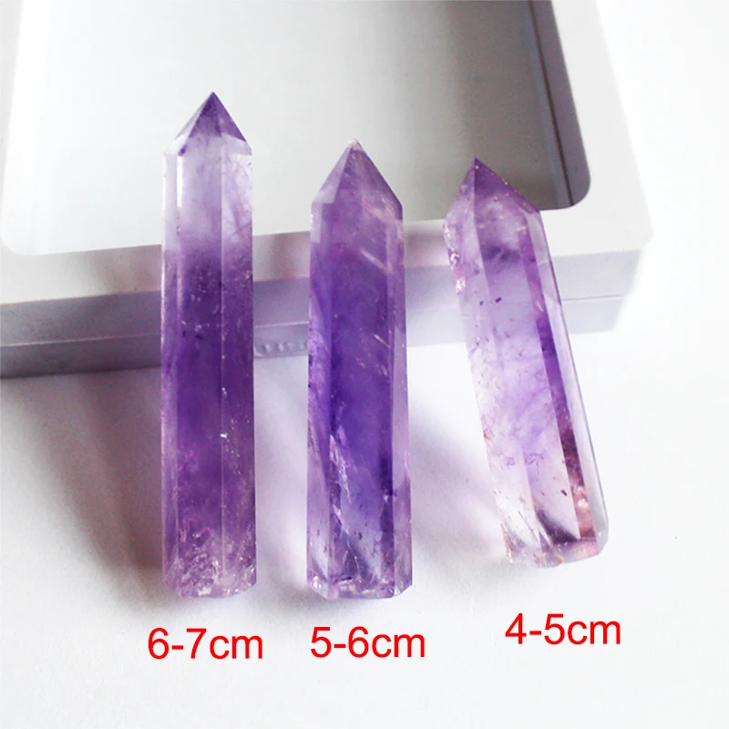 

3Sizes Stone Quartz Crystal Gemstone Amethyst Wand Point Healing Natural Fluorite