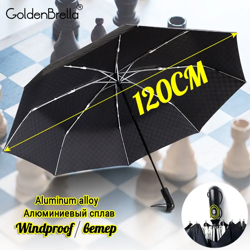 120 см автоматический зонт от дождя для женщин, высокое качество, сетка, 3 сложения, ветрозащитный большой уличный зонтик для семьи, бизнес-подарки для мужчин, Paraguas