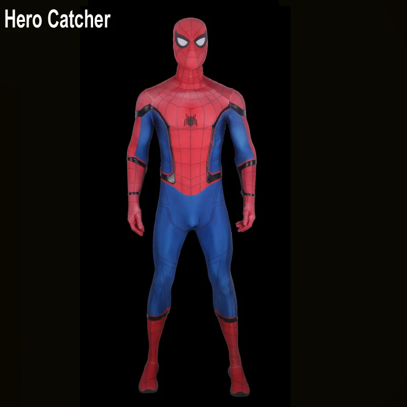 

Hero Catcher High Quality 2017 Spiderman Costume Tom Holland Spiderman Suit With 3D Logo 3D Print Homecoming Spiderman Costume