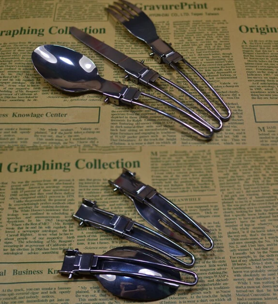 

EDCGEAR tool Set folding camping cutlery utensils portable outdoor tablewares dinnerware knife fork spoon multi tool picnic