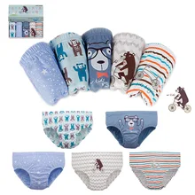 5 шт./партия, трусики для мальчиков, детские трусики, хлопковые дышащие трусы с рисунком медведей, удобные детские трусы