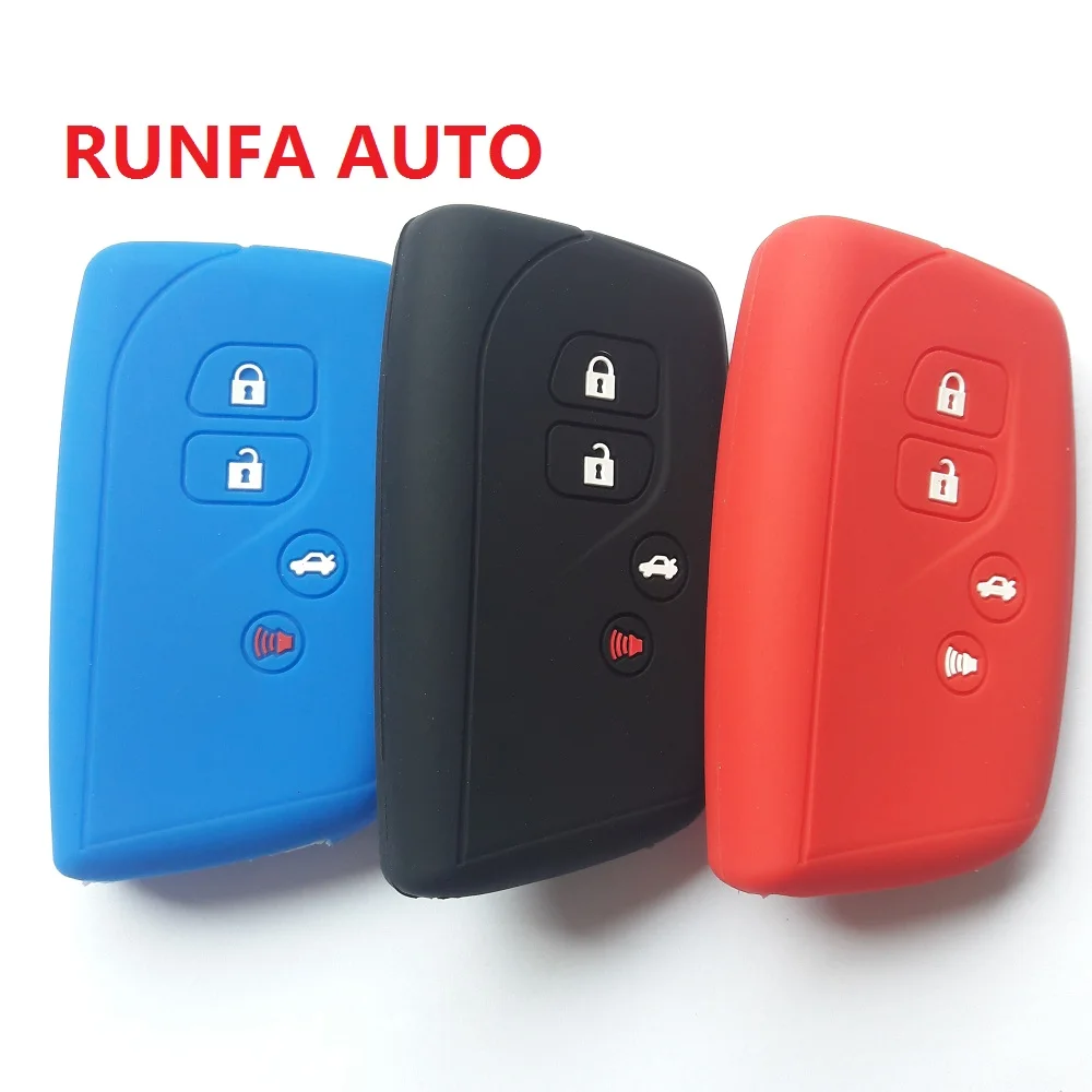 

RUNFA AUTO Key FOB Shell Cover For Lexus Remote Holder LS460 LS600 HS250h Silicone Key Case 4 Button Keyless