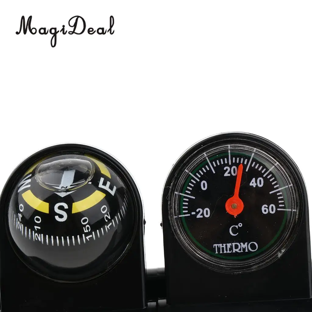 MagiDeal 2 In 1 Removable Car Compass and thermometer Adhesive Van Truck Vehicle Boat for Camping Hiking Dinghy Yacht Caravan