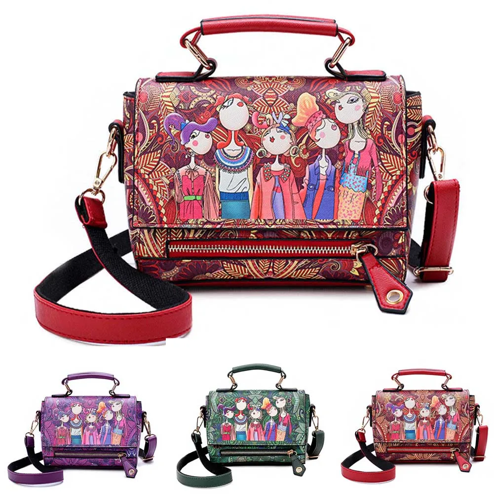

2017 New Forest Cartoon Printing Women Handbags Shoulder Bag Fashion Cartoon Wings Bag Handbags MUG88