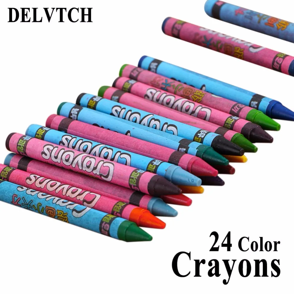 Delvtch 24 Цвета комплект воск пастельный мелок карандаш граффити масляная пастель Для детей рисования Принадлежности Бизнес подарки