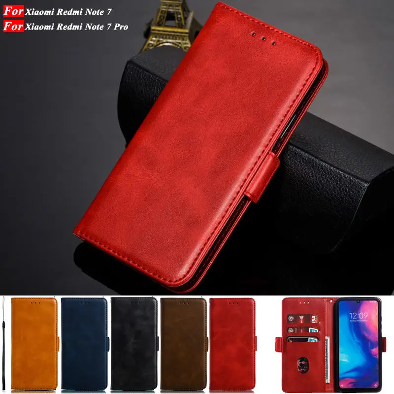 

Redmi Note 7 Case Luxury Vintage Leather Flip Book Wallet Phone cover For Xiaomi Redmi Note 7 Case Xiaomi Redmi Note 7 Pro Case