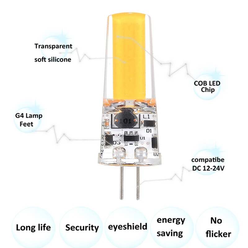 G4 Cob 2508 1505 Led Light Bulb White Warm White Cabinet