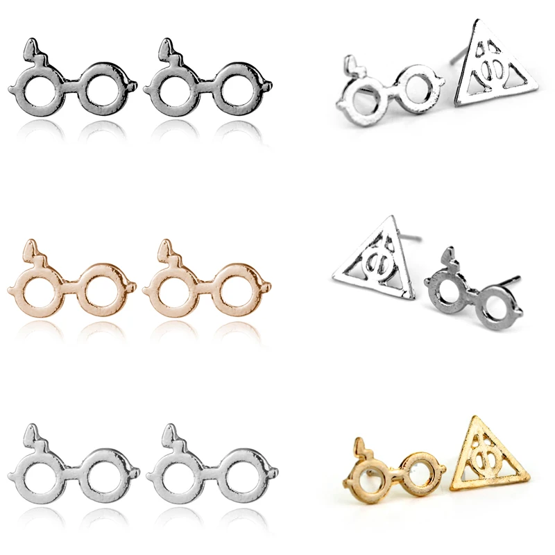 

Hogwarts Magic Glasses Stud Earrings Fashion Simple 3 Colors Lightning Stud Earrings for Women Fashion Jewelry Accessory