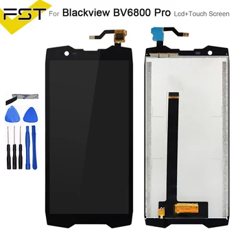

5.7''Black Tested Well For Blackview BV6800 Pro Lcd Display with Touch Screen Digitizer Assembly Spare Parts+Tools