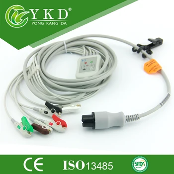 

Generic AAMI 5 Leads Patient Monitor ECG Cable with AHA/Clip 6Pins Plug